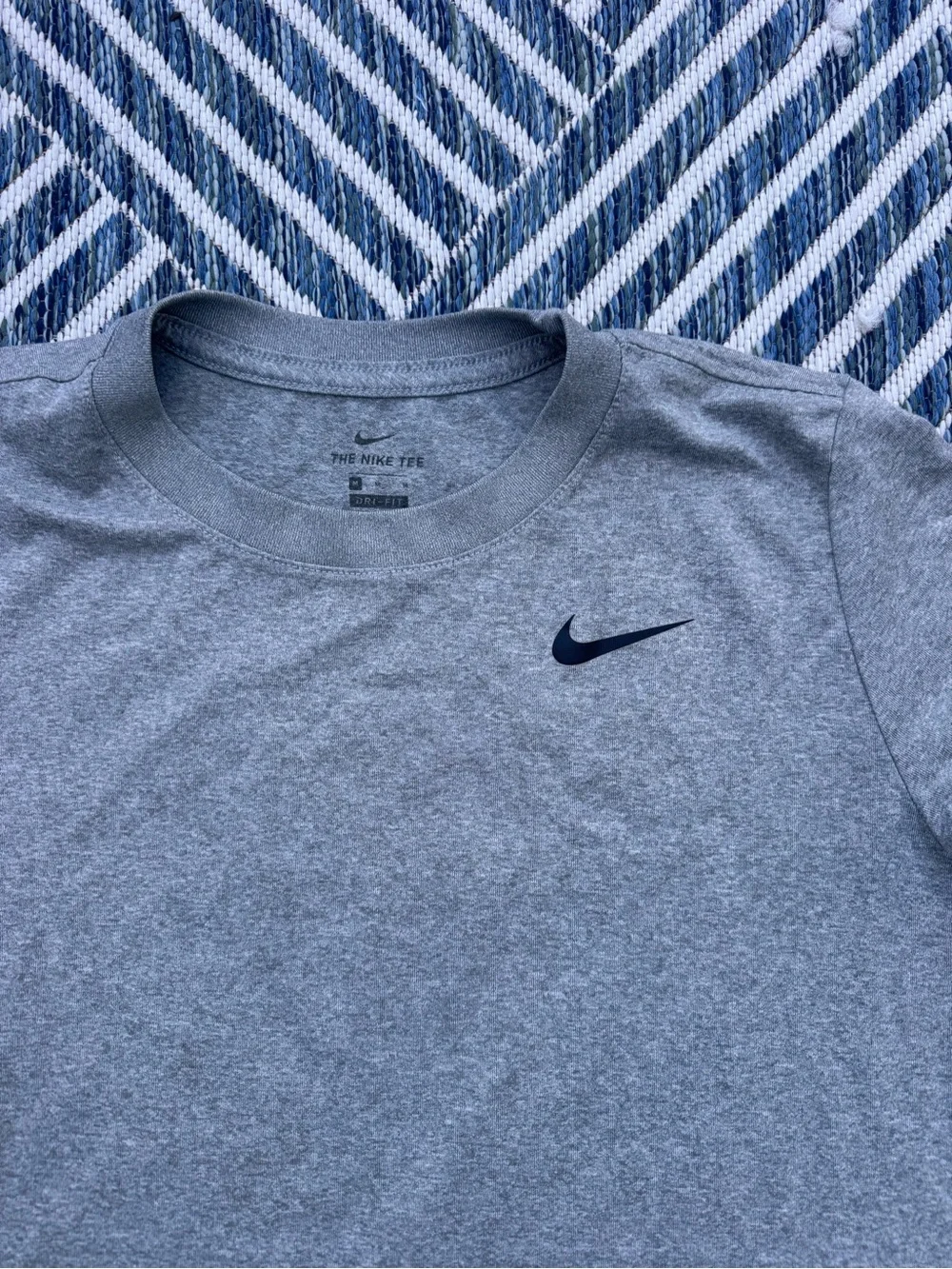 Nike Gray Heather Short Sleeve Tee with Black Swoosh